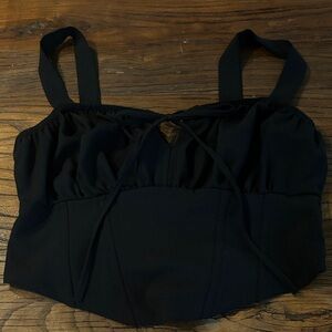 La Hearts Black Bustier Top